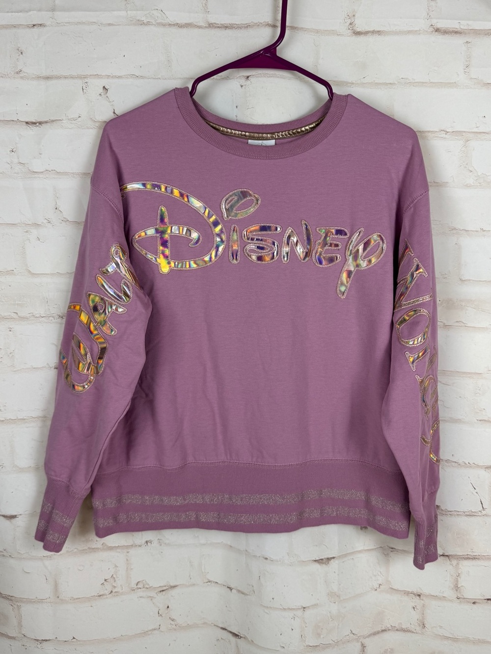 Walt Disney World 50th Anniversary EARidescent Pink Pullover Sweatshirt Holograp